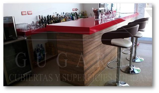 Cubierta para bar en Krion color Red Fire